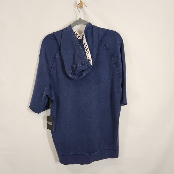 NWT DKNY Men's Short Sleeve‎ Pigment Dye Hoodie in Navy Size Large - Picture 5 of 11
